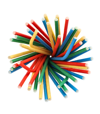 Product foto van Papieren rietjes assorti kleuren flexibel set van 100