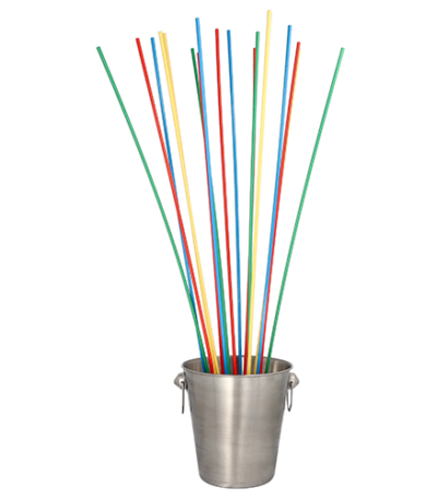 Product foto van Papieren rietjes assorti kleuren maxi set van 50 80cm