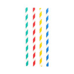 Product foto van Papieren rietjes assorti kleuren set van 100 Stripes