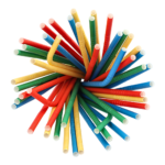 Product foto van Papieren rietjes assorti kleuren set van 100 flexibel