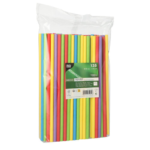 Product foto van Papieren rietjes assorti kleuren set van 135