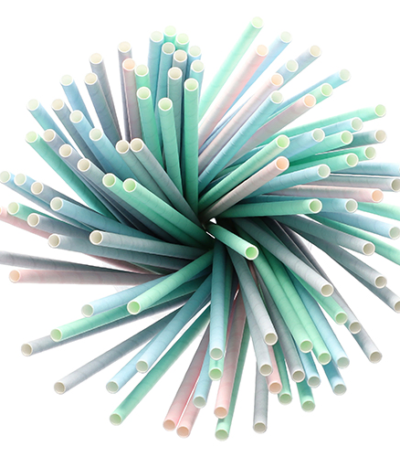 Product foto van Papieren rietjes assorti kleuren set van 200