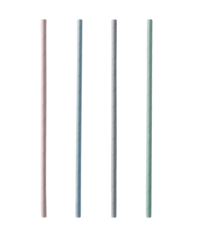 Product foto van Papieren rietjes assorti kleuren set van 200