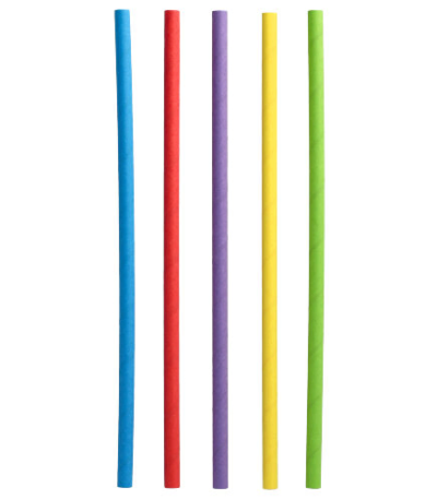 Product foto van Papieren rietjes assorti kleuren set van 500