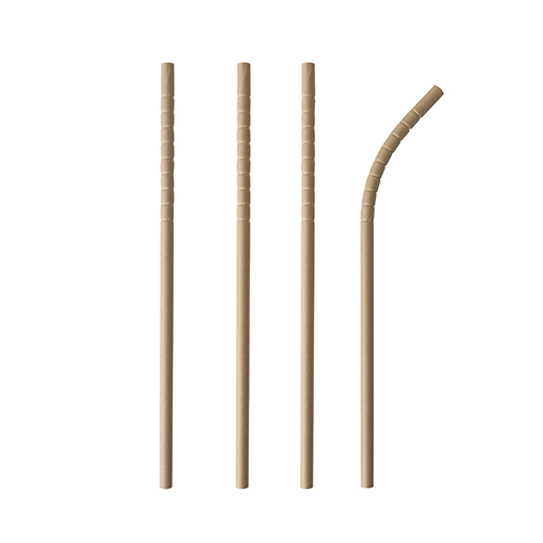 Product foto van Papieren rietjes bruin flexibel set van 100