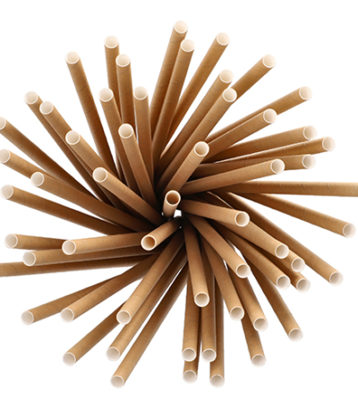 Product foto van Papieren rietjes bruin set van 100