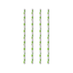 Product foto van Papieren rietjes groene stipjes set van 100