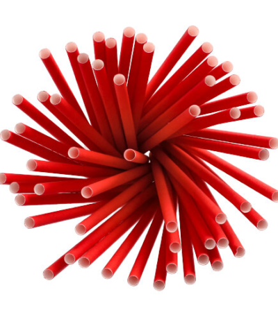 Product foto van Papieren rietjes rood set van 135