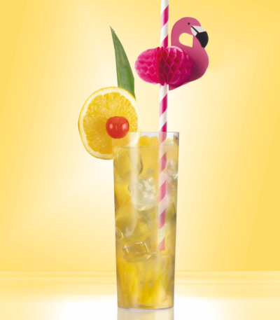 Product foto van Papieren rietjes roze Flamingo set van 50