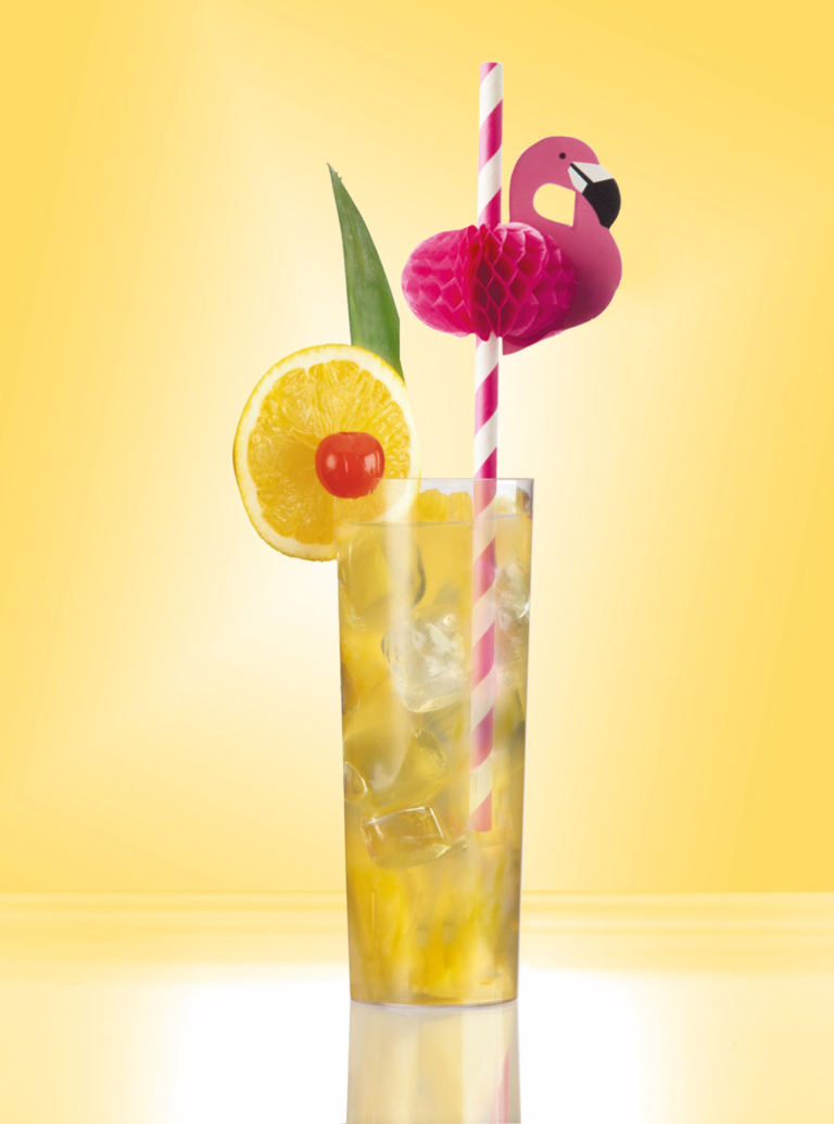 Product foto van Papieren rietjes roze Flamingo set van 50