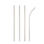 Product foto van Papieren rietjes wit flexibel set van 100