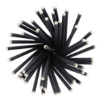 Product foto van Papieren rietjes zwart set van 135