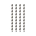 Product foto van Papieren rietjes zwart/wit Stripes set van 100
