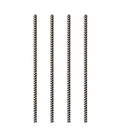 Product foto van Papieren rietjes zwart/wit Zig-Zag set van 100