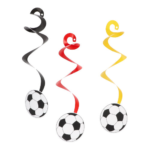 Product foto van Papieren rotorspiralen voetbal 14cm set van 3