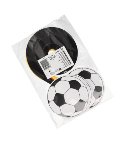Product foto van Papieren rotorspiralen voetbal 14cm set van 3