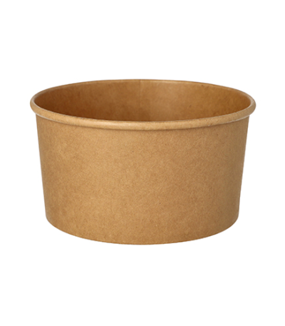 Product foto van Papieren saladeschalen karton bruin set van 50 1000ml