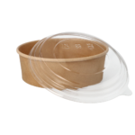 Product foto van Papieren saladeschalen karton bruin set van 50 500ml