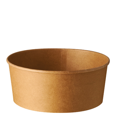 Product foto van Papieren saladeschalen karton bruin set van 50 750ml