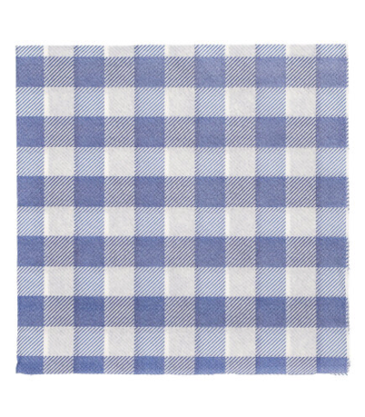 Product foto van Papieren servetten 1-laags blauw/wit Vichy Karo set van 100