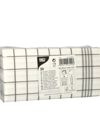 Product foto van Papieren servetten 2-laags grijs set van 30 PUNTO Kitchen Towel