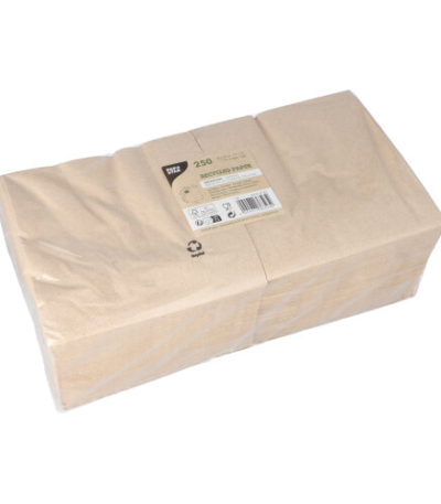 Product foto van Papieren servetten 2-laags naturel set van 250