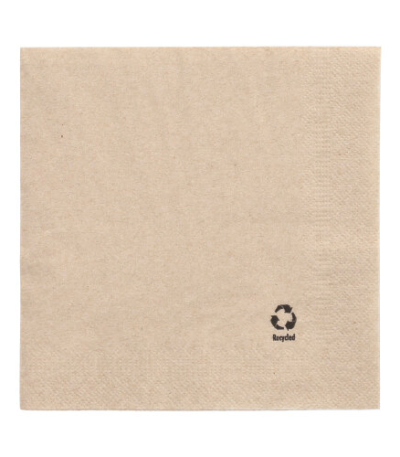 Product foto van Papieren servetten 2-laags naturel set van 250