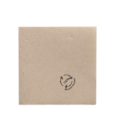 Product foto van Papieren servetten 2-laags natuur 20x20 cm set van 100 Punto