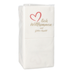 Product foto van Papieren servetten 2-laags wit set van 125 Herzlich Willkommen & Guten Appetit