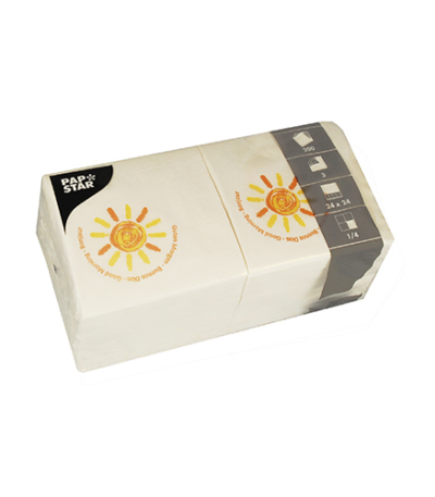 Product foto van Papieren servetten 3-laags 24x24cm Good Morning set van 200