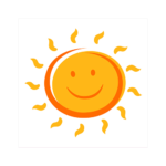 Product foto van Papieren servetten 3-laags 25cm x 25cm set van 20 "Here comes the Sun"