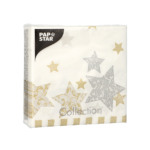 Product foto van Papieren servetten 3-laags 25x25cm Stardust set van 50