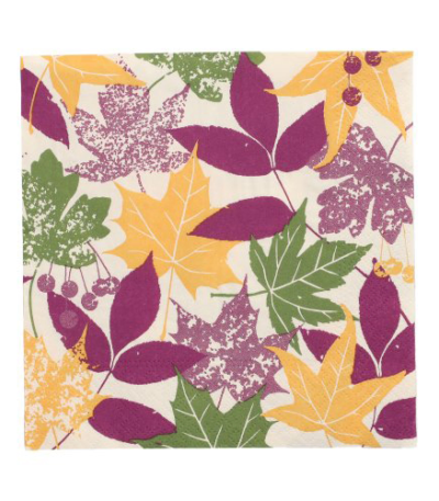 Product foto van Papieren servetten 3-laags 33cm Autumn Leaves set van 20
