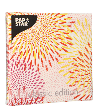 Product foto van Papieren servetten 3-laags 33cm x 33cm Bubbly Fireworks set van 20