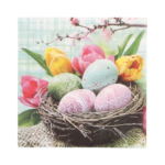 Product foto van Papieren servetten 3-laags 33cm x 33cm Easter Basket set van 20