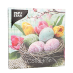 Product foto van Papieren servetten 3-laags 33cm x 33cm Easter Basket set van 20
