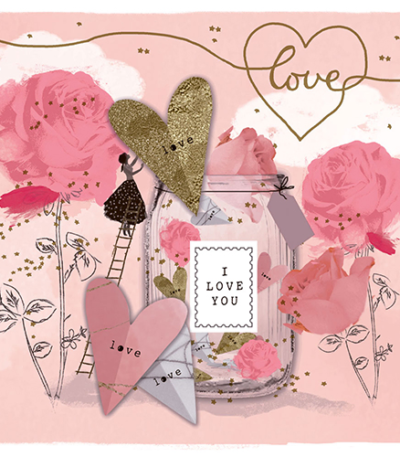 Product foto van Papieren servetten 3-laags 33cm x 33cm "From my Heart" set van 20