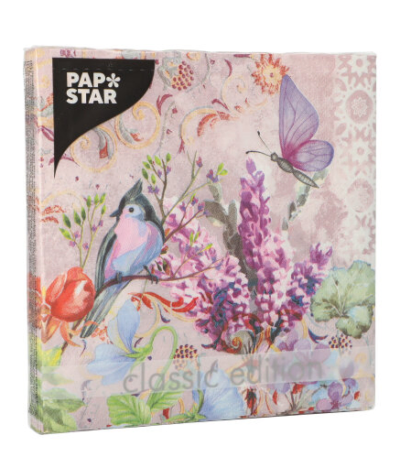 Product foto van Papieren servetten 3-laags 33cm x 33cm Lisette set van 20