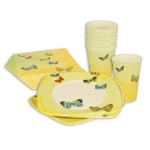 Product foto van Papieren servetten 3-laags 33cm x 33cm Papillons set van 20