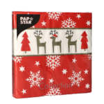 Product foto van Papieren servetten 3-laags 33cm x 33cm Rudi set van 20