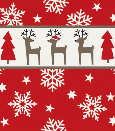 Product foto van Papieren servetten 3-laags 33cm x 33cm Rudi set van 20