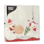 Product foto van Papieren servetten 3-laags 33cm x 33cm set van 20 Lutins de Noel