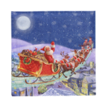 Product foto van Papieren servetten 3-laags 33cm x 33cm set van 20 "Santa is coming"