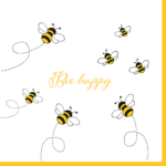 Product foto van Papieren servetten 3-laags 33x33 cm Bee Happy set van 30