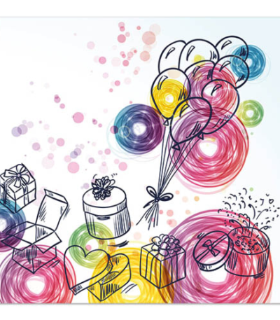 Product foto van Papieren servetten 3-laags 33x33 cm Birthday Gifts set van 20