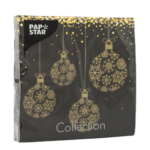 Product foto van Papieren servetten 3-laags 33x33 cm Boules Baroque set van 20