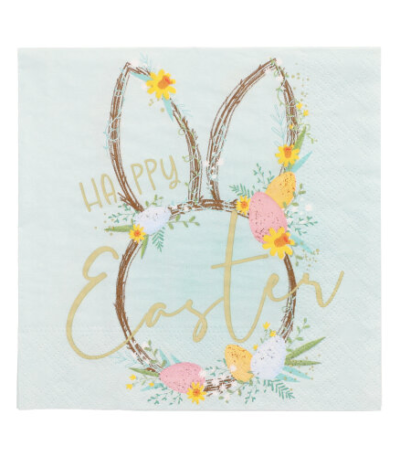 Product foto van Papieren servetten 3-laags 33x33 cm Easter Accents set van 20