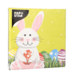 Product foto van Papieren servetten 3-laags 33x33 cm Easter Bunny set van 20