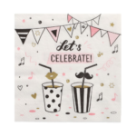 Product foto van Papieren servetten 3-laags 33x33 cm Let's Celebrate set van 20
