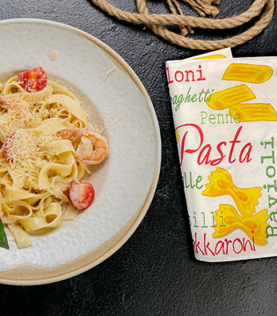 Product foto van Papieren servetten 3-laags 33x33 cm Pasta 20 stuks